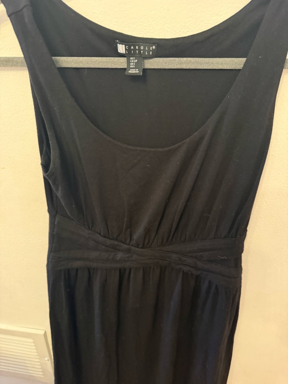 Carole Little Black Sleeveless Scoop-Neck Dress
